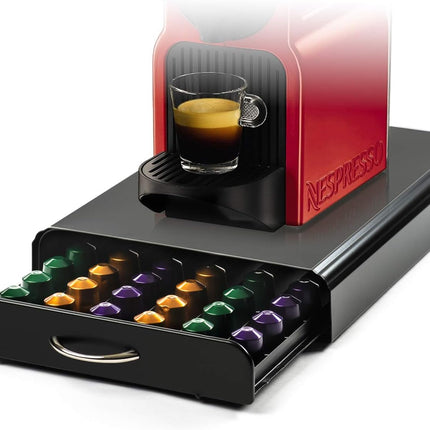 CARLA HOME Coffee Pods Holder Storage Drawer Compatible with 60 Nespresso Pods for Kitchen Storage & Organisation, Nespresso Pod Holder Coffee Machine for Home Storage (Black)-1992735291420577792