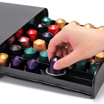 CARLA HOME Coffee Pods Holder Storage Drawer Compatible with 60 Nespresso Pods for Kitchen Storage & Organisation, Nespresso Pod Holder Coffee Machine for Home Storage (Black)-1992735291420577794