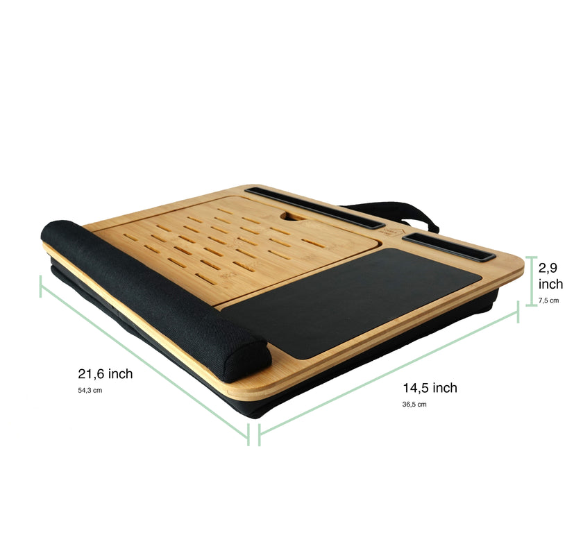 CARLA HOME Bamboo Laptop Lap Desk with Cushion and Angle Adjustable for Office and Home-1992735291974225927