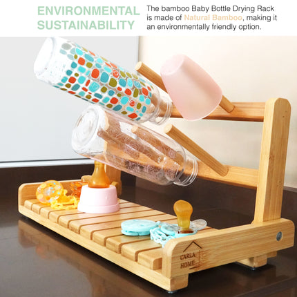 CARLA HOME Portable Bamboo Baby Bottle Drying Rack-1992735281127755777
