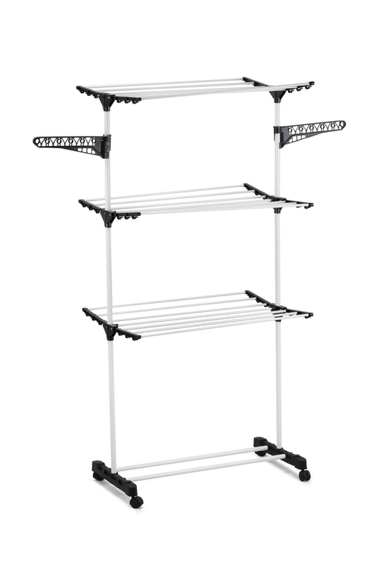 CARLA HOME Folding 3 Tier Clothes Laundry Drying Rack with Stainless Steel Tubes for Indoor & Outdoor Home-1992735292137803777