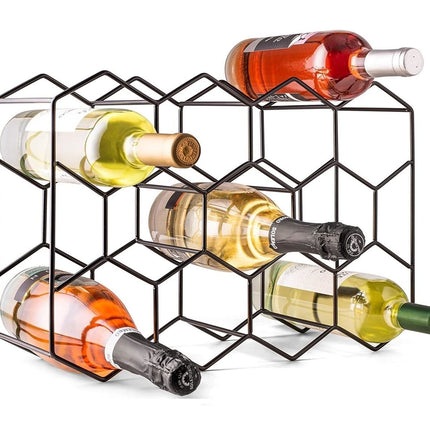 CARLA HOME 14 Bottle Freestanding Modern Metal Countertop Wine Rack Countertop-1992735284252512256