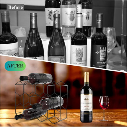 CARLA HOME 14 Bottle Freestanding Modern Metal Countertop Wine Rack Countertop-1992735284252512262