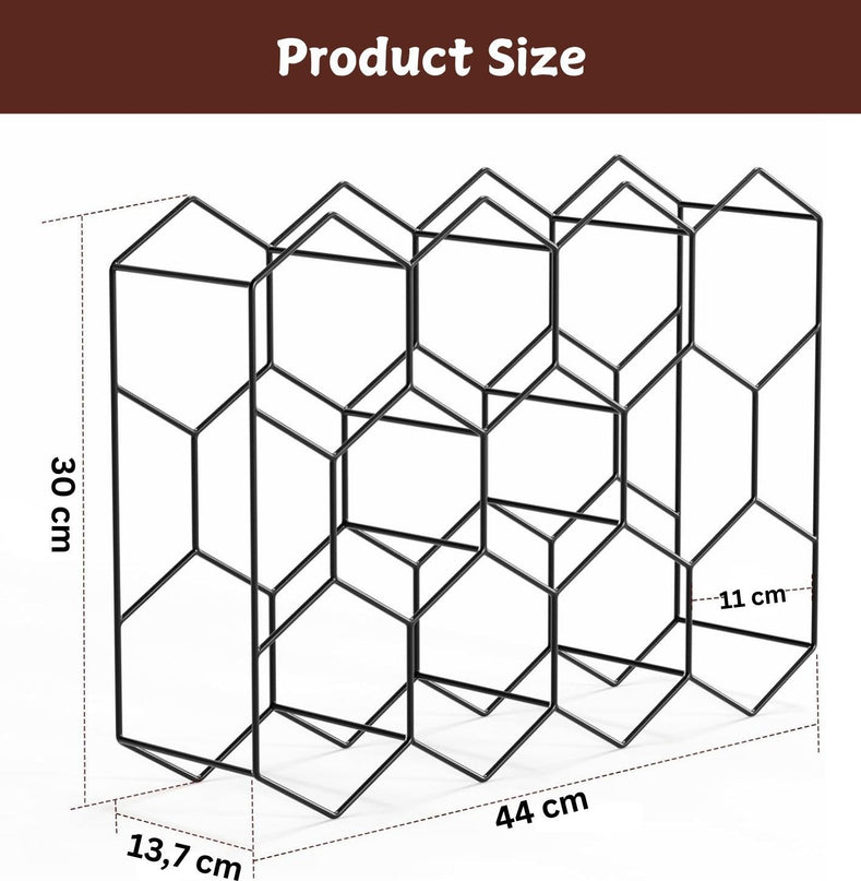 CARLA HOME 14 Bottle Freestanding Modern Metal Countertop Wine Rack Countertop-1992735284252512263