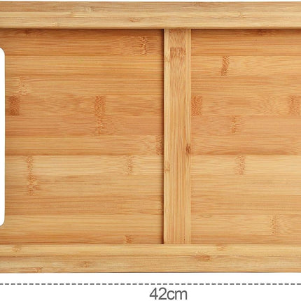 CARLA HOME Chopping Board with with 2 Organiser Stainless Steel Trays Containers-1992735287557623816