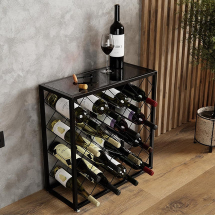 CARLA HOME Freestanding Metal Wine Rack for 25 Bottles-1992735287901556738