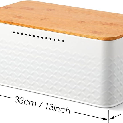 CARLA HOME Bread Bin with Bamboo Lid used as Chopping Board for Kitchen Countertop-1992735288803332103