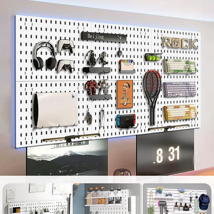 CARLA HOME Pegboard Combination Kit with 4 Pegboards and 18 Accessories Modular Hanging for Wall Organiser-1978962248600784898