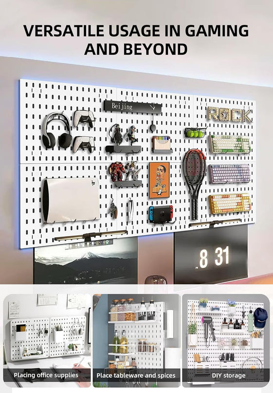 CARLA HOME Pegboard Combination Kit with 4 Pegboards and 18 Accessories Modular Hanging for Wall Organiser-1978962248600784898