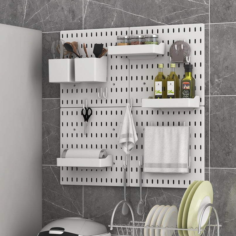 CARLA HOME Pegboard Combination Kit with 4 Pegboards and 18 Accessories Modular Hanging for Wall Organiser-1978962248600784900