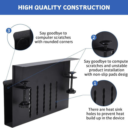CARLA HOME Under Desk Side Laptop Holder Storage with No Drill Cable Management Tray and Pen Storage for Office and Home-1992735297477152773