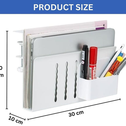 CARLA HOME Under Desk Side Laptop Holder Storage with No Drill Cable Management Tray and Pen Storage for Office and Home-1992735296592154632