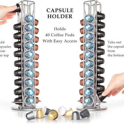 CARLA HOME Coffee Pods Holder Storage Compatible with 40 Nespresso Pods-1992735294604054532