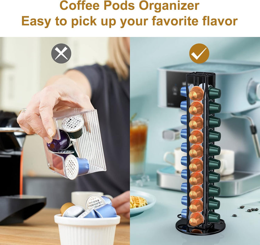 CARLA HOME Coffee Pods Holder Storage Compatible with 40 Nespresso Pods-1992735293182185477