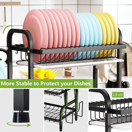 CARLA HOME Dish Drying Rack 3 Tier Large Capacity Kitchen Storage with Utensil and Cutting Board Holder-1992735288283238405