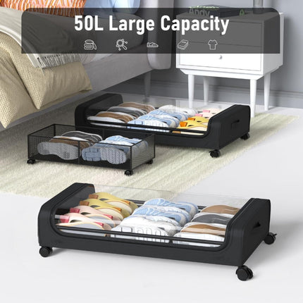 CARLA HOME XXL Under Bed Rolling Storage Containers with 50L Large Capacity and Wheels-1992735284432867329