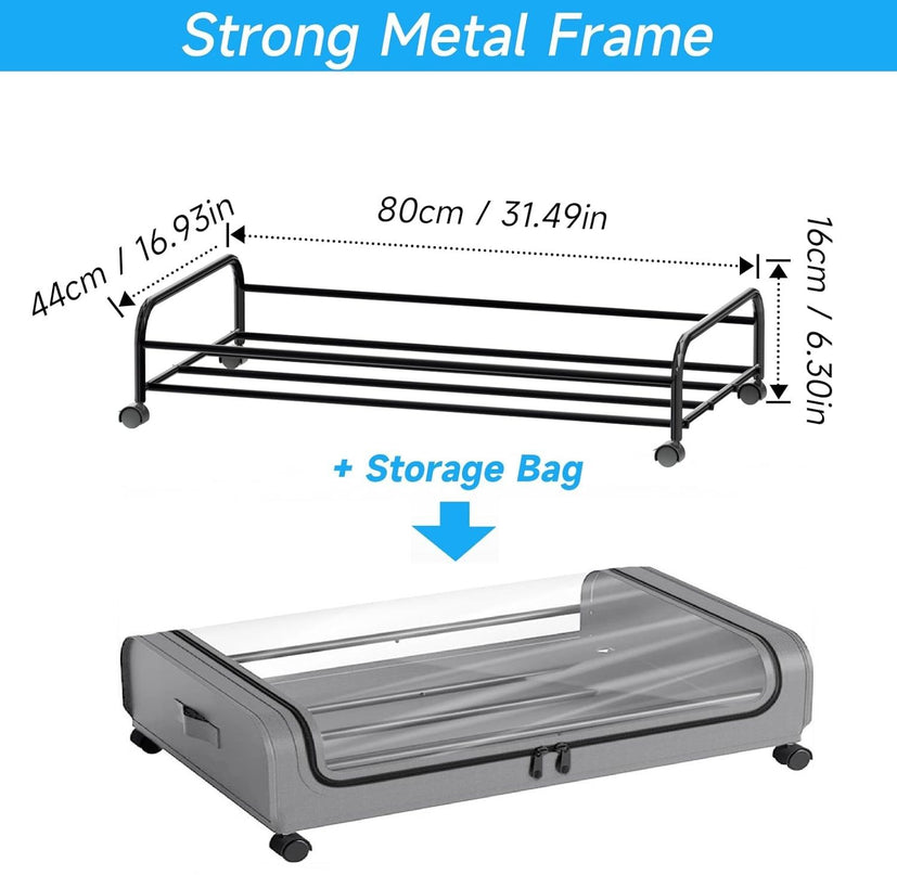 CARLA HOME XXL Under Bed Rolling Storage Containers with 50L Large Capacity and Wheels-1992735284076351490