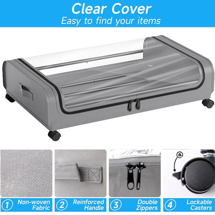 CARLA HOME XXL Under Bed Rolling Storage Containers with 50L Large Capacity and Wheels-1992735284076351492