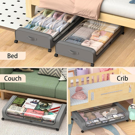 CARLA HOME XXL Under Bed Rolling Storage Containers with 50L Large Capacity and Wheels-1992735284076351494