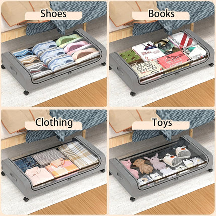 CARLA HOME XXL Under Bed Rolling Storage Containers with 50L Large Capacity and Wheels-1992735284076351495