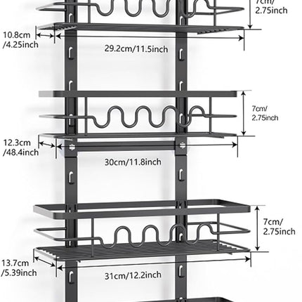 CARLA HOME 4 Tier Adjustable Baskets Over Door Pantry Organiser for Home Kitchen-1992735292326547463