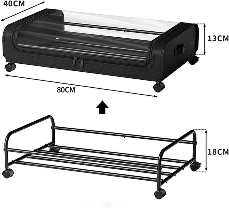 CARLA HOME Set 2 Pcs XXL Under Bed Rolling Storage Containers with 50L Large Capacity and Wheels-1978962251524214792
