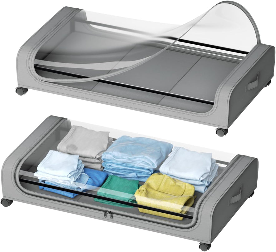 CARLA HOME Set 2 Pcs XXL Under Bed Rolling Storage Containers with 50L Large Capacity and Wheels-1978962251696181248