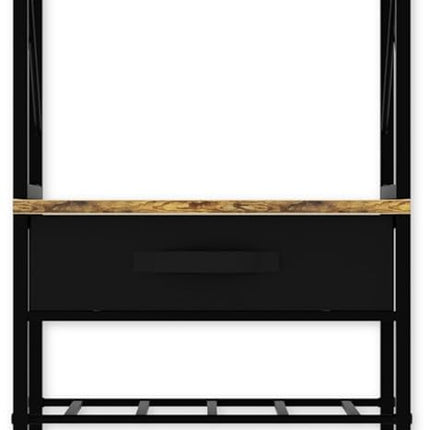 CARLA HOME Freestanding Wine Rack for 20 Bottles with Wood Countertop and Sturdy Metal Frame-1992735288069328898