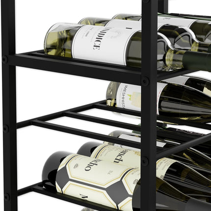 CARLA HOME Freestanding Wine Rack for 20 Bottles with Wood Countertop and Sturdy Metal Frame-1992735288069328904