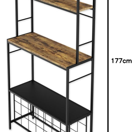 CARLA HOME Large Wine Rack for 20 Bottles with Wood Countertop and Sturdy Metal Frame-1992735289159847945