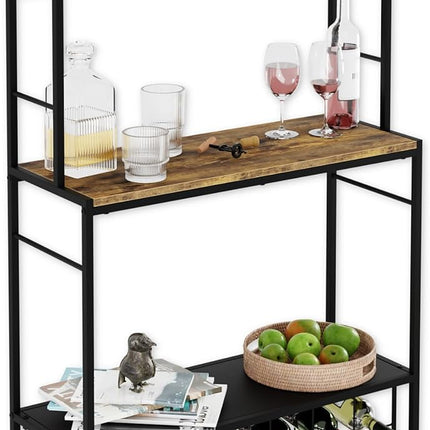 CARLA HOME Large Wine Rack for 20 Bottles with Wood Countertop and Sturdy Metal Frame-1992735289159847936