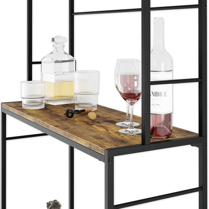 CARLA HOME Large Wine Rack for 20 Bottles with Wood Countertop and Sturdy Metal Frame-1992735289159847942