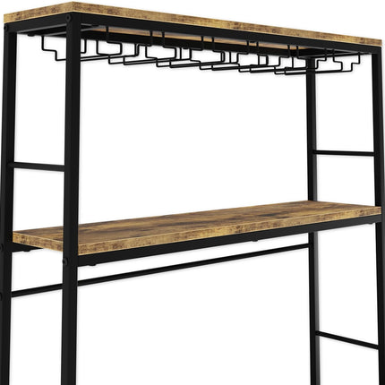 CARLA HOME Large Wine Rack for 20 Bottles with Wood Countertop and Sturdy Metal Frame-1992735289159847944