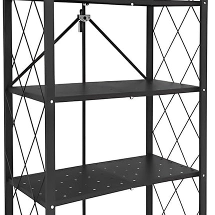 CARLA HOME 5-Tier Foldable Storage Shelf with Wheels for Kitchen, Garage, Pantry or Basement (Black)-1978962253252268032