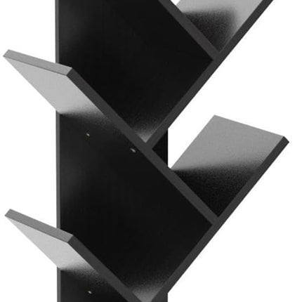 CARLA HOME 5-Tier Tree Bookshelf Storage Rack for Home Office or Bedroom (Black)-1992735295900094472