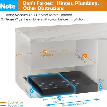 CARLA HOME Pack Pull Out Cabinet Organizer Expandable for Cabinets with Adjustable Slide Out Shelves and Easy Installation (Black)-1992735299893071873