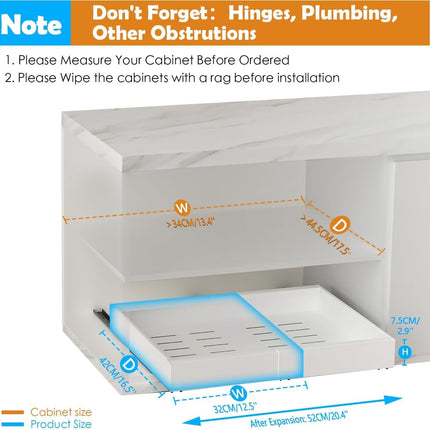 CARLA HOME Pack Pull Out Cabinet Organizer Expandable for Cabinets with Adjustable Slide Out Shelves and Easy Installation (White)-1992735300438331393