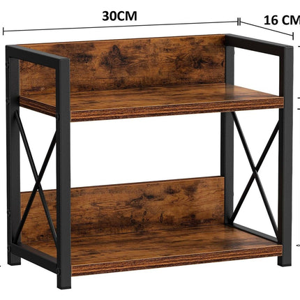CARLA HOME 2-Tier Countertop Shelf Organizer Rustic Wood Kitchen Spice Rack for Storage, Condiments & Cabinet Organization-1992735286068645894