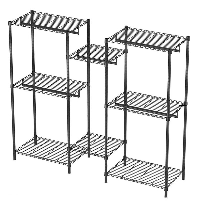 CARLA HOME Heavy Duty Clothing Garment Rack Organizer with Hanging Rods & Storage Shelves for Clothes, Shoes & Wardrobe-1992735283526897673