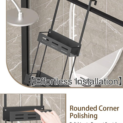 CARLA HOME Over the Door 2-tier Shower Caddy Organizer Shelf with Hooks for Bathroom-1992735298336985093