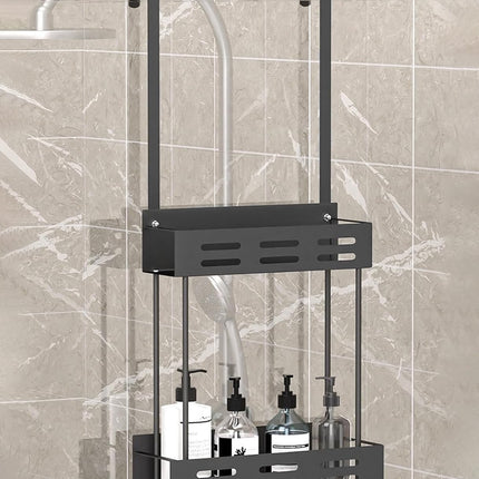 CARLA HOME Over the Door 2-tier Shower Caddy Organizer Shelf with Hooks for Bathroom-1992735298336985094