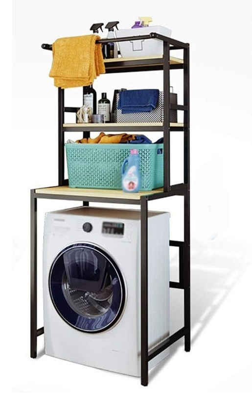 CARLA HOME 3-Tier Over Washing Machine Storage Rack Laundry Shelf Organizer for Bathroom or Toilet (Black)-1978962259434672128
