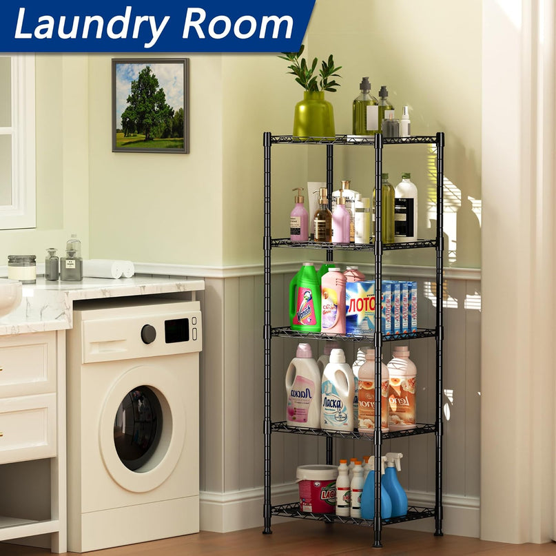 CARLA HOME 4-Tier Adjustable Metal Storage Shelves Wire Rack Organizer for Kitchen, Pantry, Bathroom or Laundry Room (60cm W x 40cm D x 140 cm H)-1992735282633510918