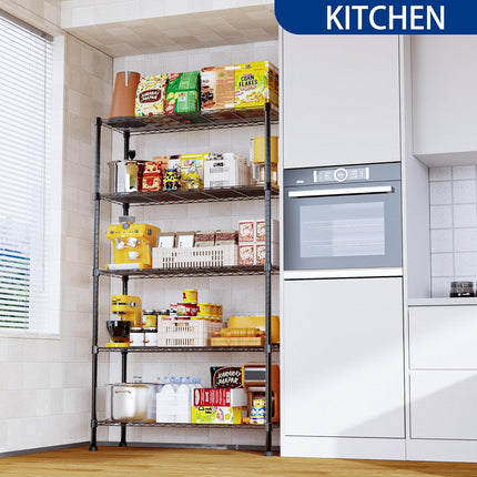 CARLA HOME 5-Tier Adjustable Metal Storage Shelves Wire Rack Organizer for Kitchen, Pantry, Bathroom or Laundry Room (60cm W x 40cm D x 145cm H)-1992735282079862792