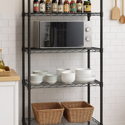 CARLA HOME 5-Tier Adjustable Metal Storage Shelves Wire Rack Organizer for Kitchen, Pantry, Bathroom or Laundry Room (60cm W x 40cm D x 145cm H)-1992735282079862785
