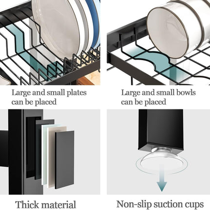 CARLA HOME Adjustable Over the Sink Dish Drying Rack with Utensil Holder, Hooks & Cutting Board Rack for Kitchen Counter Storage-1992735294436282371