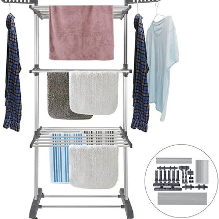 CARLA HOME Folding Clothes Drying Rack with Wheels and Adjustable Side Wings for Laundry Rack and Clothes Storage (Upgraded Model)-1992735299213594631