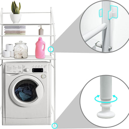 CARLA HOME 3-Tier Over Washing Machine Storage Rack for Laundry Room Space Saving, Towels, Detergent & Bathroom Essentials-1992735298685112323