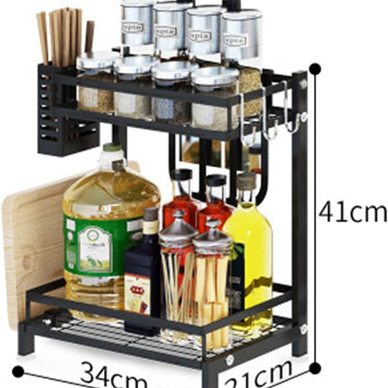 CARLA HOME 2-Tier Kitchen Spice Rack Organizer Storage Shelf for Condiments, Oil Bottles, Utensils, Cutting Board & More-1992735302300602370
