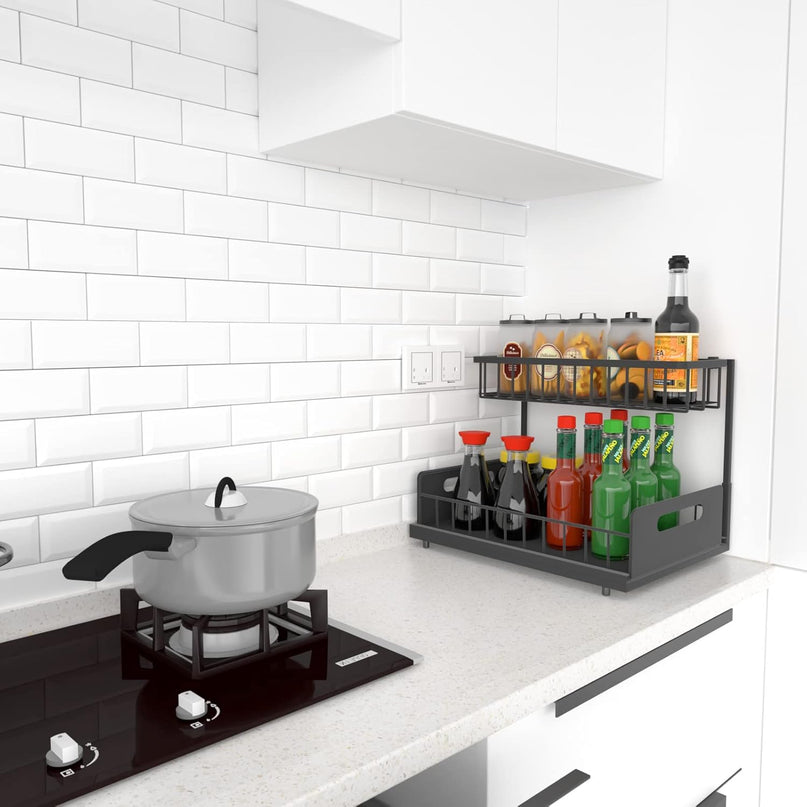 CARLA HOME 2 Pack Under Sink Organiser with Sliding Drawers for Kitchen & Bathroom-1978962263821914121